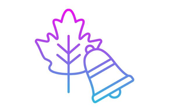 Autumn Bell Line Gradient Icon: A Designer's Resource for Seasonal Projects