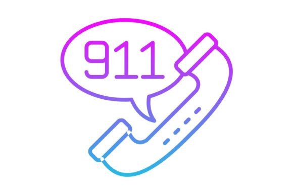 Call 911 Line Gradient Icon: A Practical Asset for Emergency Communication Design