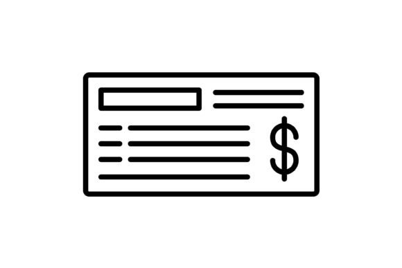 Cheque Outline Icon: Versatile Vector Files for Any Project