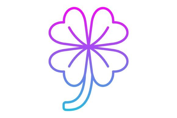 Clover Line Gradient Icon: Versatile Design for Any Project