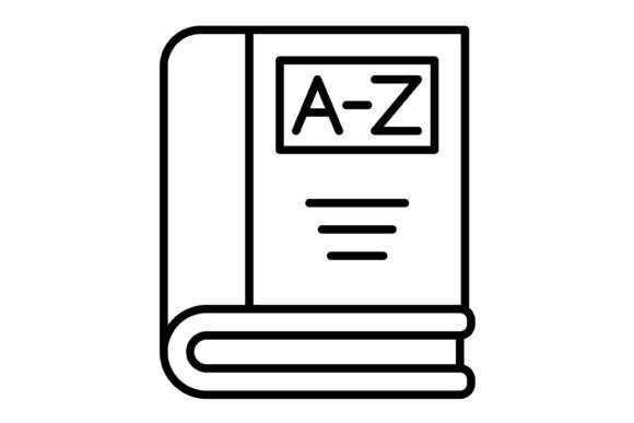 Dictionary Outline Icon: Versatile Design Assets