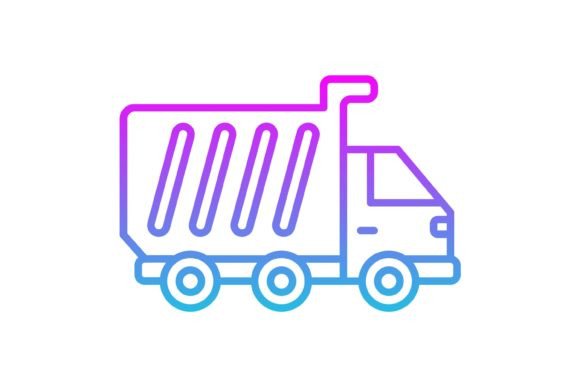 Dump Truck Line Gradient Icon: The Intersection of Design Trends and Practical Utility