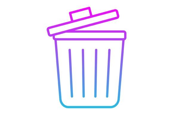 Dustbin Line Gradient Icon: Versatile Design Assets