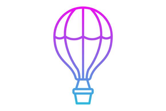 Elevate Your Visual Projects with the Hot Air Balloon Line Gradient Icon