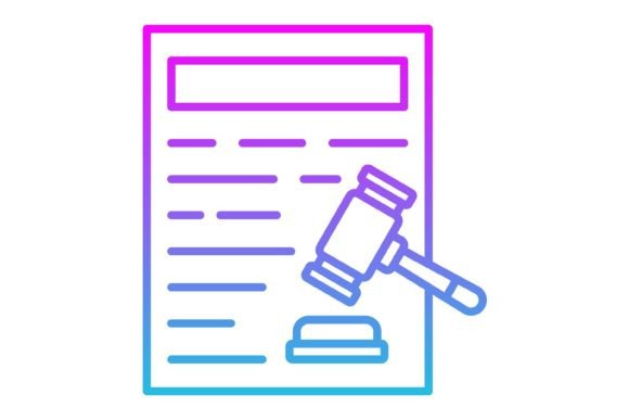 Legal Document Line Gradient Icon: A Modern Design Essential