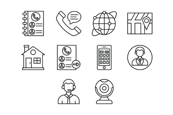 Streamlining Visual Communication: The Strategic Value of a 10-Icon Outline Bundle