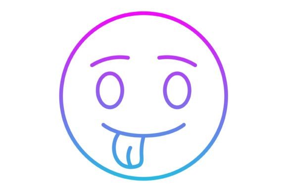 Tongue Out Emoji Line Gradient Icon: A Complete Design Asset
