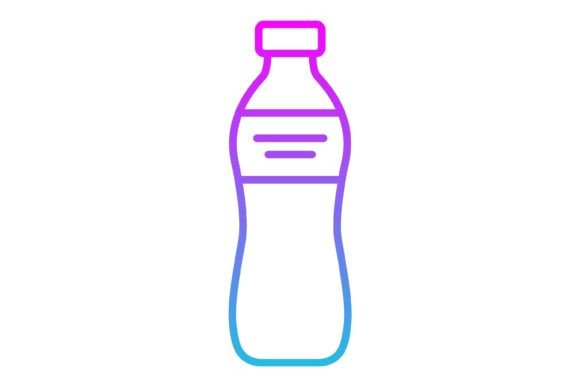 Water Bottle Line Gradient Icon: Elevate Your Design Projects with Versatile Visuals